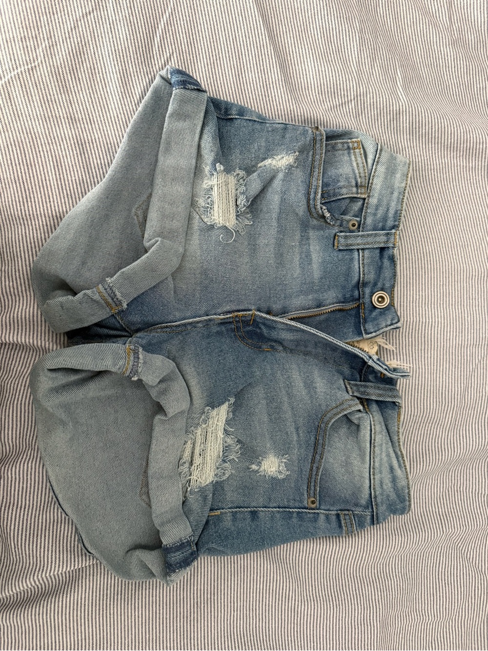 Altar'd State Light Wash Distressed Jean Shorts